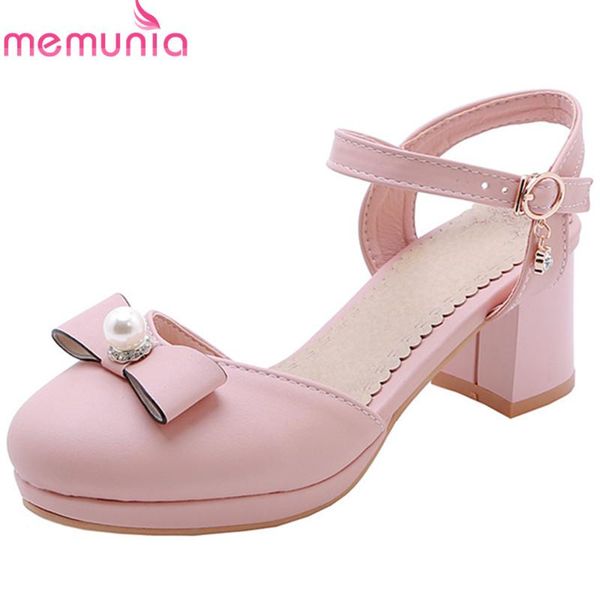 

women sandals buckle pearl high heels platform shoes round toe pu summer woman party wedding, Black