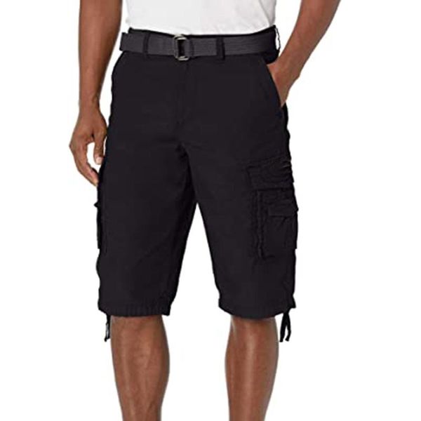 

men's pants women's capri 2021 pocket slim fashion solid breathable quick dry steetwear all-match soft, Black