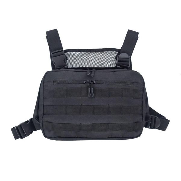 

tactical chest bag molle military combat front pack vest hip hop backpack detachable strap zipper pockets outdoor hunting bags