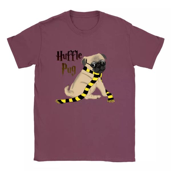 

hufflepug mens t-shirt harry potter funny cool pug gift present, White;black