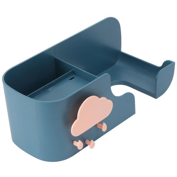 

hooks & rails 1pc wall-hanging bathroom organizer shelf multifunctional hair dryer container