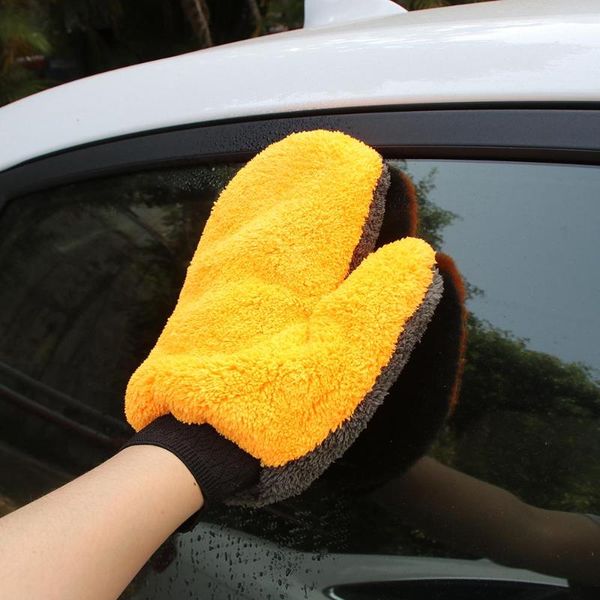 

car washing gloves cleaning miwash glove maintenance soft coral fleece brush cloth for motorcycle auto home sponge