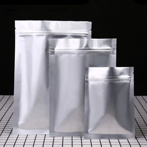 100 pcs saco zip folha de alumínio quadrado pacote de canto resselable porcas de especiarias calor malotas de vedação