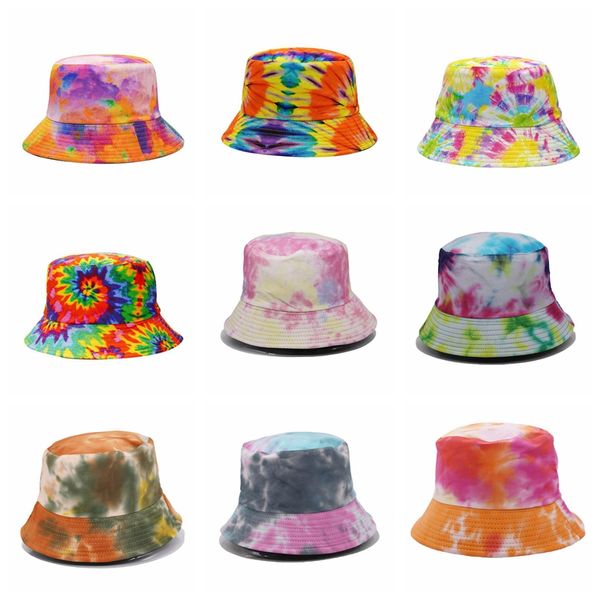 Cappello da pescatore Donna Uomo Cappelli da pesca reversibili Graffiti Bob Caps Hip Hop Tie Dye Cappello da pescatore da sole all'aperto