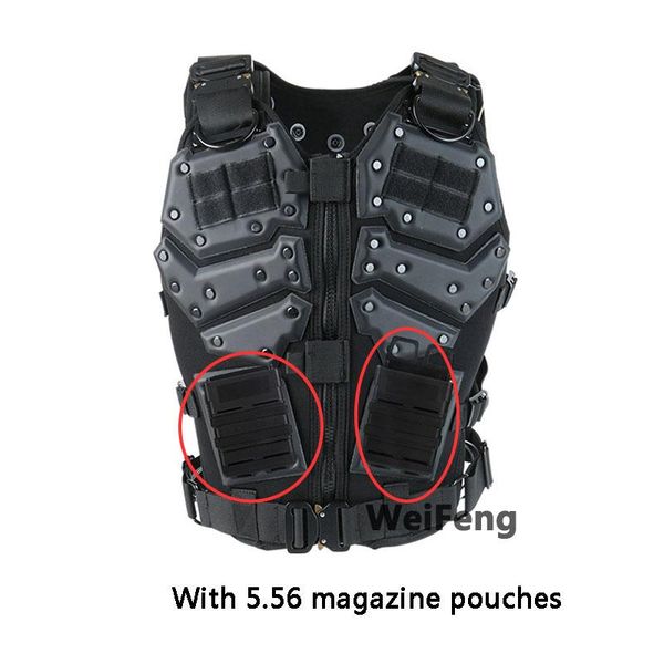 

hunting jackets tactical tf3 molle vest paintball plate carrier protective cs body armor waistcoat with 5.56 magazine pouches, Camo;black