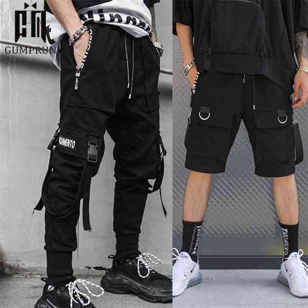 Bänder Harem Jogger Männer Cargo Hosen Street Hip Hop Casual Taschen Track Männliche Harajuku Mode Hosen 210715