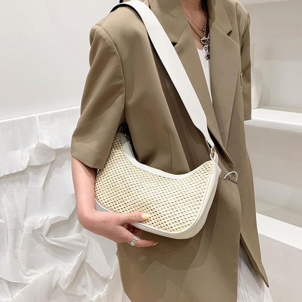 

evening bags women's straw woven beach bag summer fashion ladies small shoulder underarm retro female girls purses and handbags bolsos