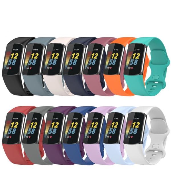 Fitbit şarj için silikon kayış 5 band değiştirme kordonlubaç şarj5 smartwatch spor yumuşak bilezik bantları bileklik