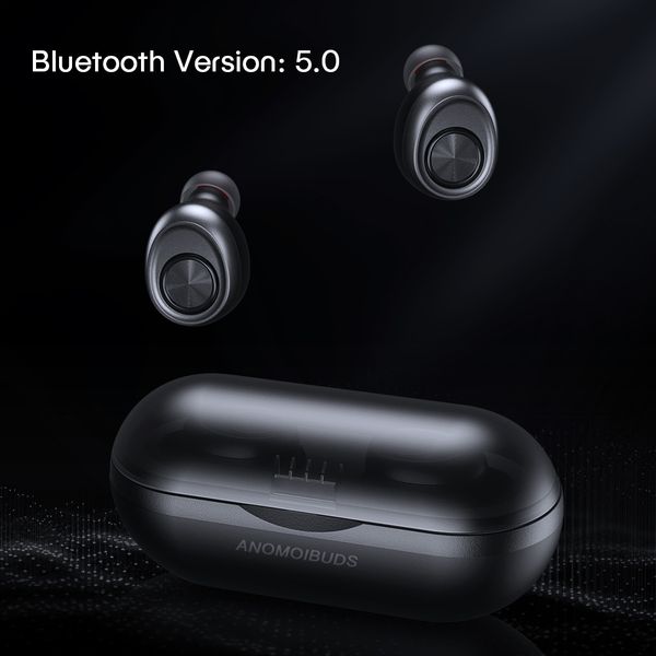 

anomoibuds earphone bluetooth headphones tws wireless earbuds v5.0 bluetooth sport entertainment earphones with enc microphones
