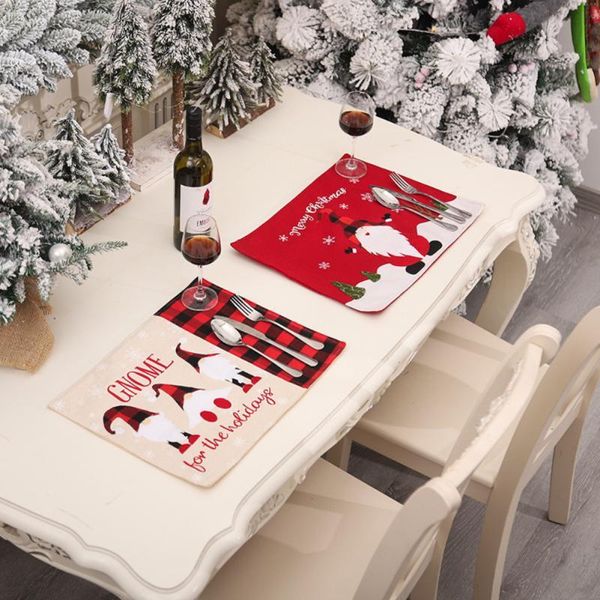 

mats & pads merry christmas placemat gnome dwarf decorations for home tableware pad mat xmas kitchen table decor year 2022