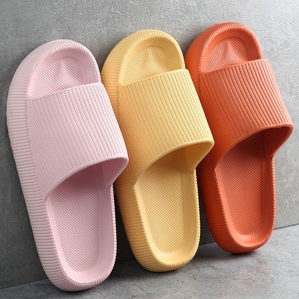 

thick platform slippers women indoor bathroom slipper soft eva anti-slip lovers home floor slides ladies summer shoes, Black