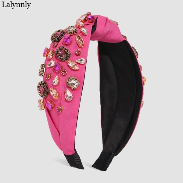 

lalynnly raindrop crystal fabric headband cross bow fashion temperament personality hairbands womens hair accessories gift f2516 clips & bar, Golden;silver