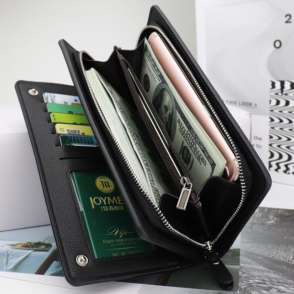 

fashion women wallets long money bag purse pu leather big capacity ladies coin purses phone clutch pocket, Red;black