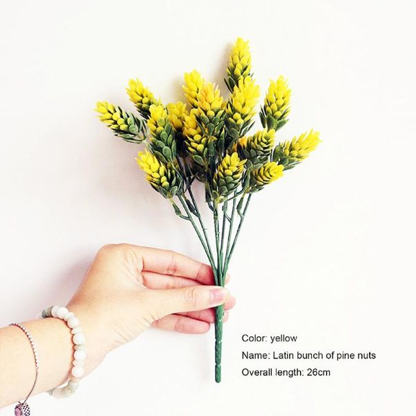 

decorative flowers & wreaths artificial pine cone plants for wedding decoration pompom pineapple grass fake nuts home