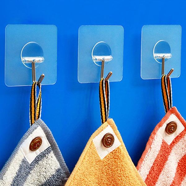 

hooks & rails 10/15 pcs transparent strong self adhesive door wall hangers suction heavy load rack cup sucker for kitchen bathroom
