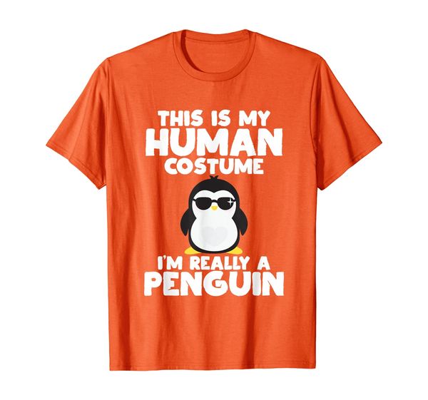 

This Is My Human Costume I'm Really A Penguin Aquatic Bird T-Shirt, Mainly pictures