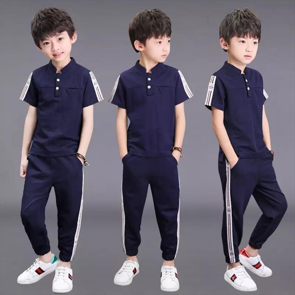 

teenager boy tracksuit kids clothing set two pieces amp pants casual short sleeve summer clothes 3 13 years, White