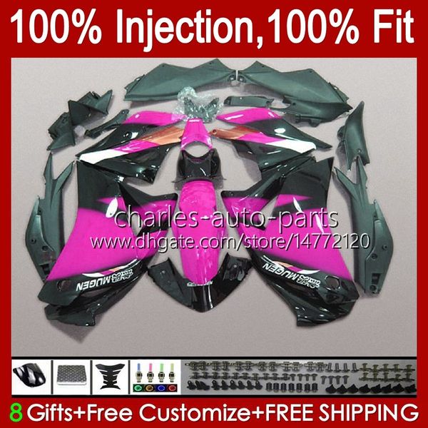 Corpo de OEM para Honda CBR 250R CBR250 250 R CC 11-15 Kit 58No.97 MC41 CBR-250 CBR250R 250cc 2011 2012 2013 2014 2015 Black Rose CBR-250R 11 12 13 14 15 Fearding de Molde de Injeção