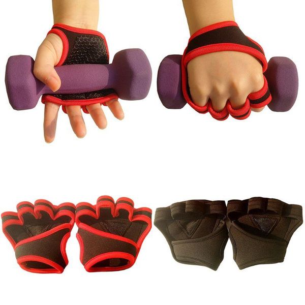 

sports gloves 1 pair weightlifting workout crossfit fitness weight training gym grip for rowing pull up hands protector, Black