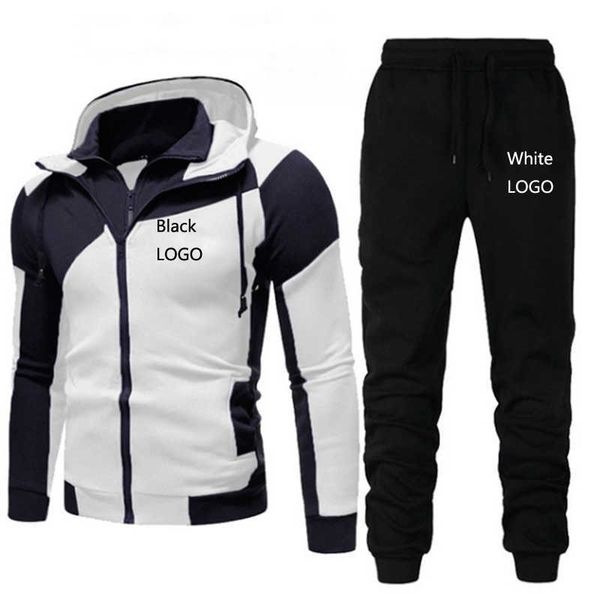 Осень зимние мужские наборы бренда Sportswear Tracksuits 2 частей наборы мужская одежда толстовки + брюки наборы мужские улицы улицы одежды 211006