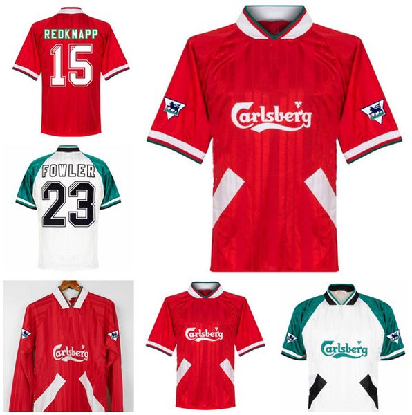 

1993 1995 barnes rush clough redknapp fowler stewart retro soccer jersey 94 95 nicol mcmanaman vintage football shirt player version, Black;yellow