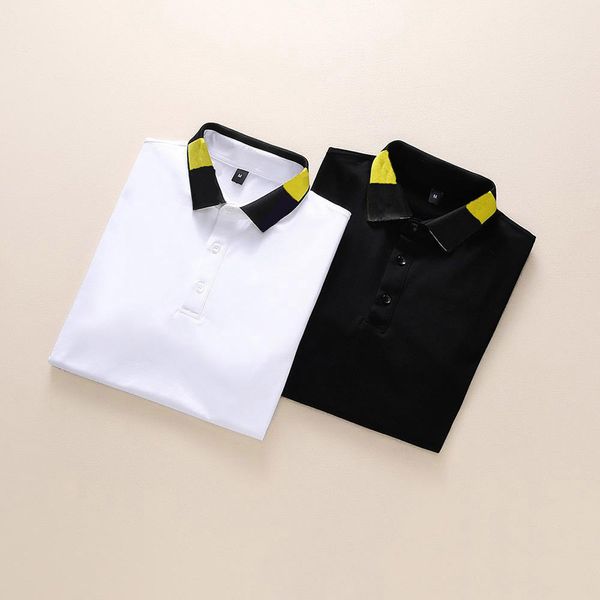 

men's polos summer tee t-shirt mens trendy polo shirts letters print clothing men classic shirt fashion casual formal wear tees, White;black