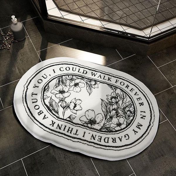

carpets non-slip bath rug absorbent floor mat nordic floral carpet for bathroom bedroom doormat washable kitchen rugs plush foot pad