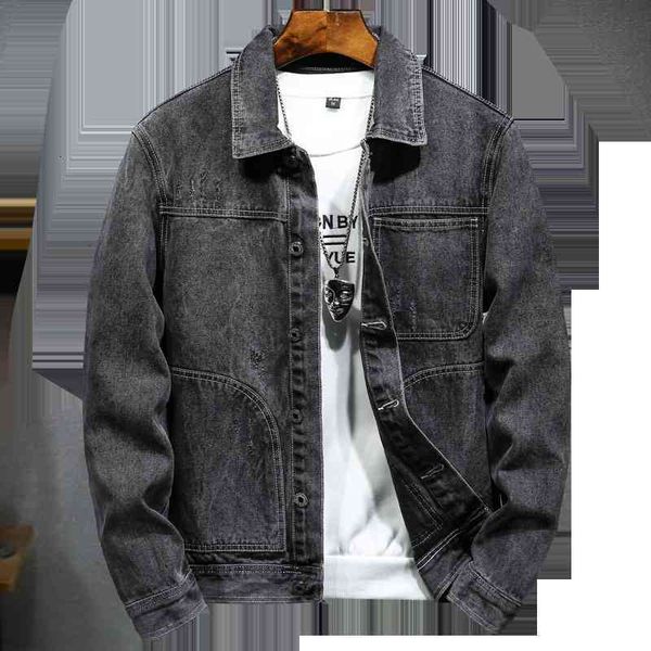 

men's casual shirts jackets spring autumn streetwear korean trendy youth slim handsome clothes men's gray denim j p9yl, White;black
