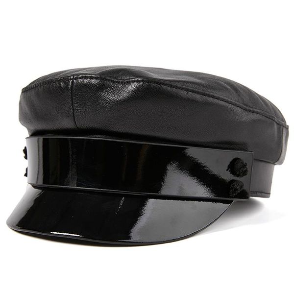

berets fashion women 100% sheepskin leather army cap military hat beret sboy outdoor, Blue;gray