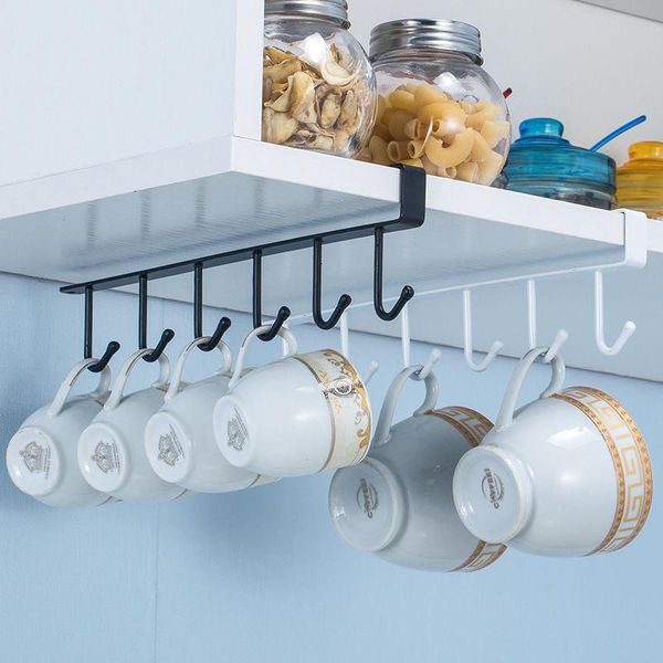 

hooks & rails storage hook kitchen rack home wrought iron cup shelf multifunctional cabinet tool