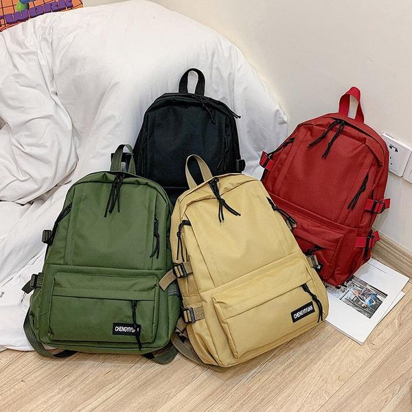 

backpack 2021 oxford cloth schoolbag men and women korean version size students junior high school campus travel