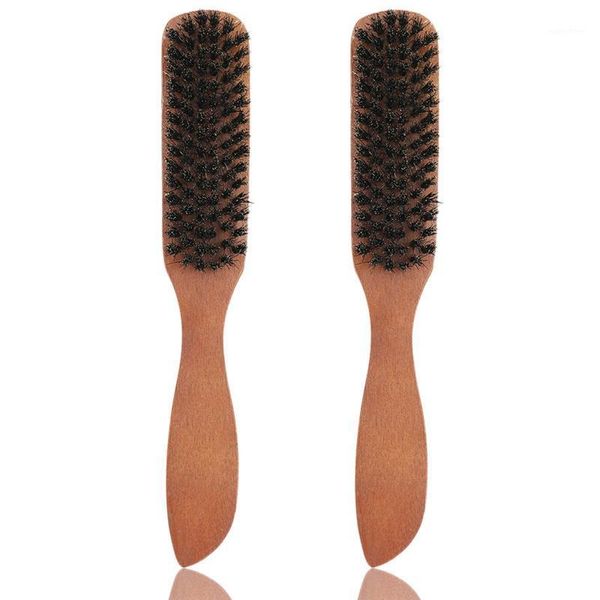 

2pcs wooden massage combs natural wild boar bristles anti-static handle hair brush styling tools1, Silver