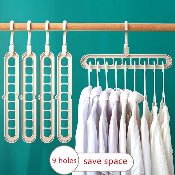 

laundry bags 1pc nine-hole rotating hanger multifunctional folding wardrobe drying space-saving