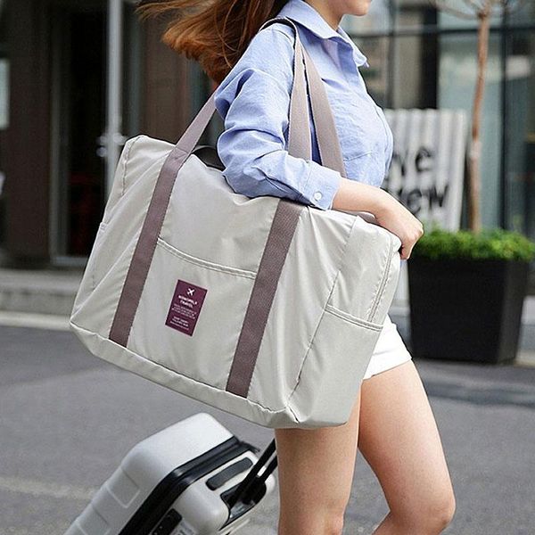 

duffel bags travel portable large capacity nylon folding bag women weekend luggage travelling organizer clothing storage handbag