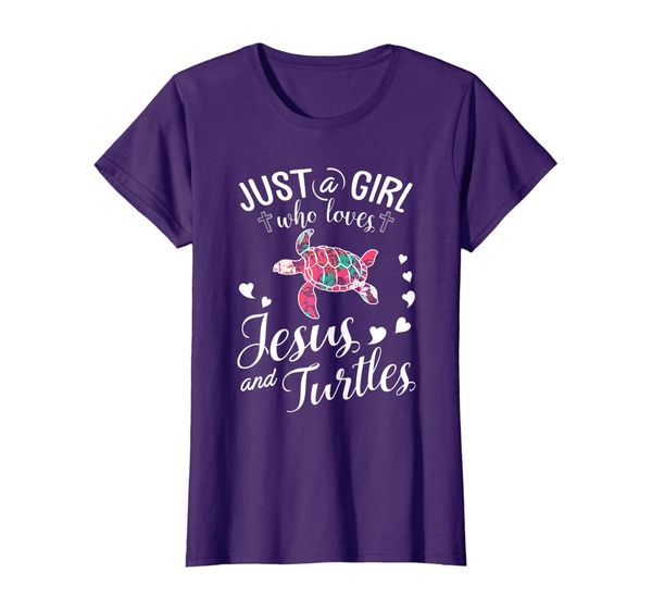 

just a girl who loves jesus and turtles t shirt farmer lover, White;black