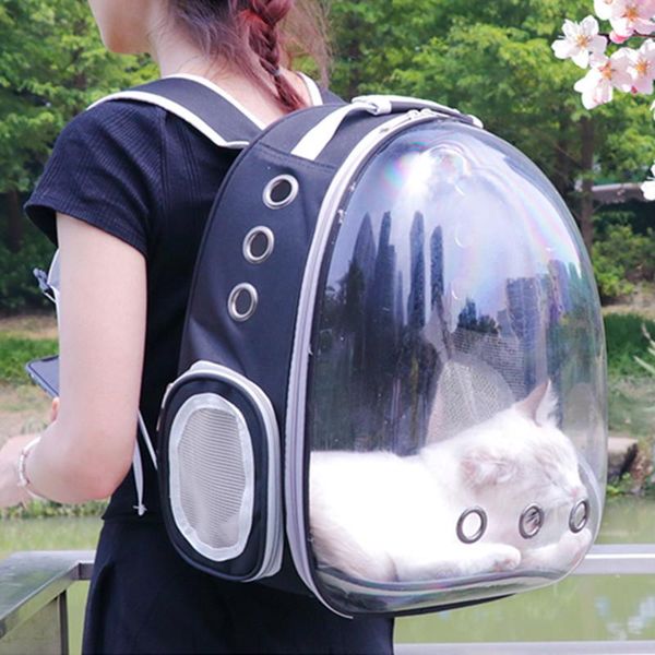 

cat carrier bag breathable transparent pet carriers dog backpack travel handbag space cage transport carriers,crates & houses