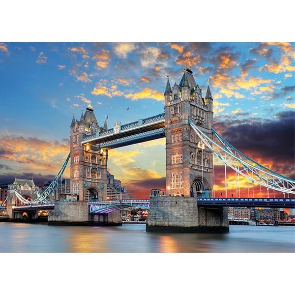 

diamond painting full diy kit city bridge cross stitch embroidery patterns rhinestones mosaic home decor