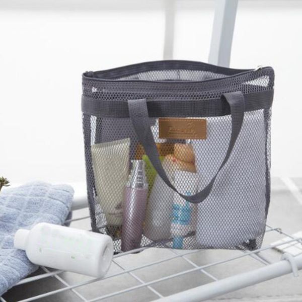 

large capacity mesh bag breathable multiple pockets storage for beach picnic travel tote pouch handbag cosmetic bags & cases