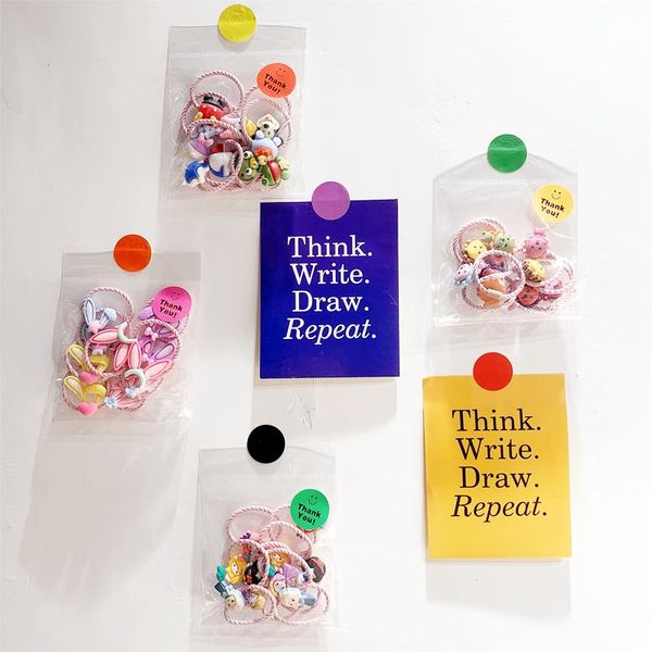 

5/10pcs/set korean cute candy color cartoonhair bands for girls kids sweet elastic rubber band hair accessories headdress, Slivery;white