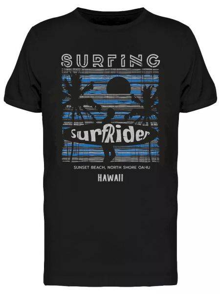 

surfrider surfing in hawaii tee men's -image by shutterstock, White;black