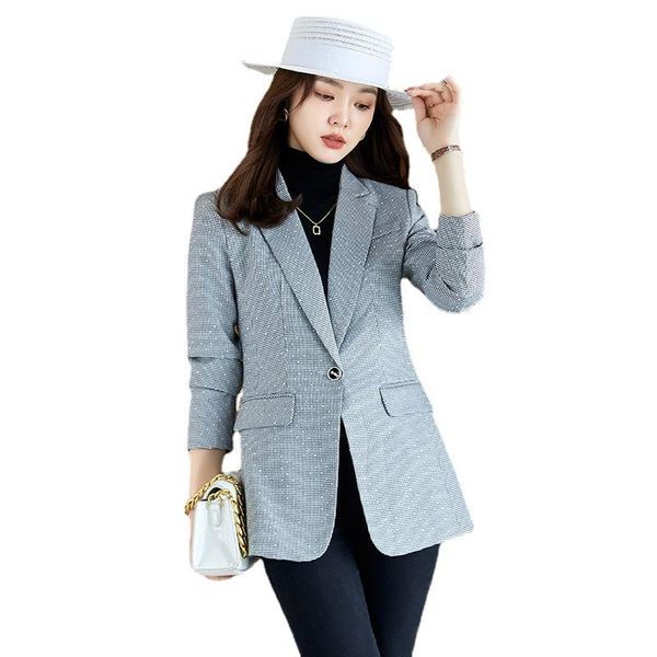 

women's suits & blazers plus size s-4xl high-quality office jacket suit autumn and winter female long-sleeved professional overalls bla, White;black