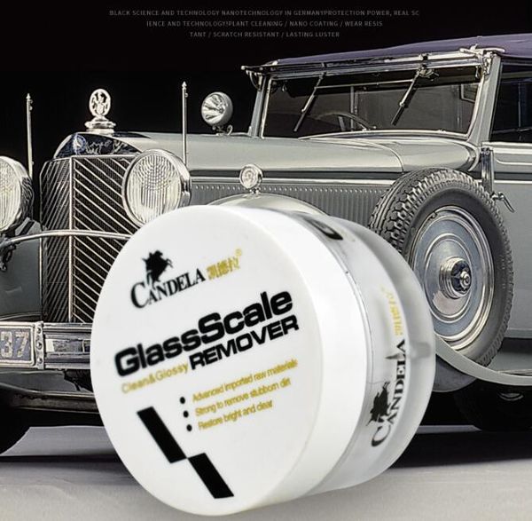 

care products candela car glass scale remover, cleaner for waxing paste, stubborn stains, and oil film, windshield, stain remover all cars