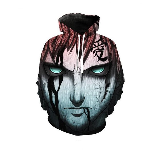 

men's hoodies & sweatshirts 2021 japanese anime casual 3d pattern printing hoodie fashion hip-hop style street pullover, Black