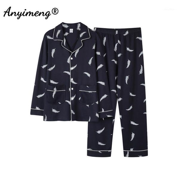

men's pyjamas turn-down collar long sleeve pants soft cotton casual pajamas for men sleepwear with pocket fashion mens wear, Black;brown