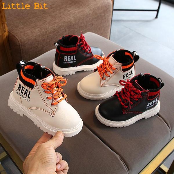 

autumn and winter children' single boots boy' fashion plus cotton girl' warm shoes snow, Black;grey