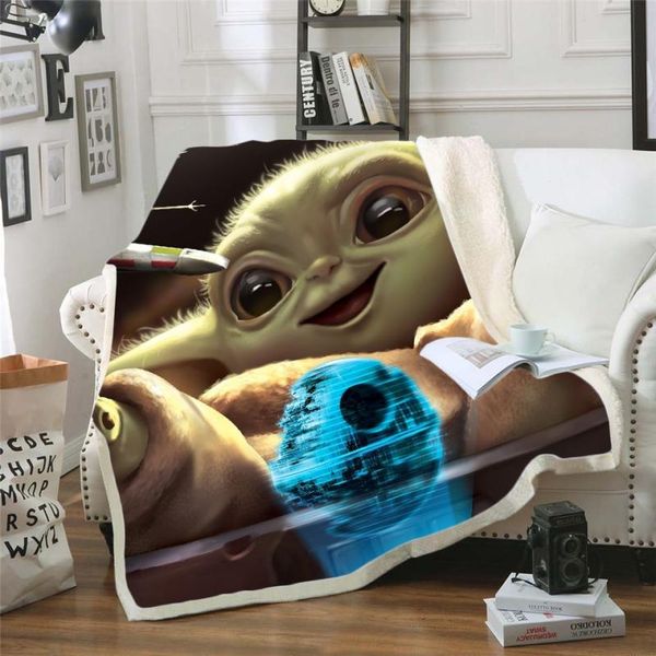 

scarves 3d print rectangle sherpa blanket wearable throw fj142, Blue;gray