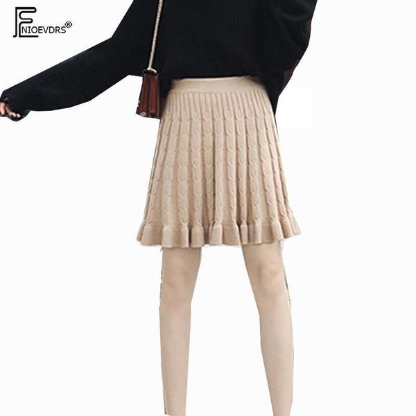 

skirts cute mini women fashion preppy style gray black elastic waist sweet girls beige autumn winter high knitted