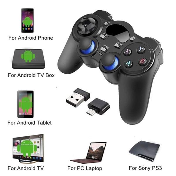 

game controllers & joysticks 2.4 g controller gamepad android wireless joystick joypad with otg converter for ps3/smart phone tablet pc smar