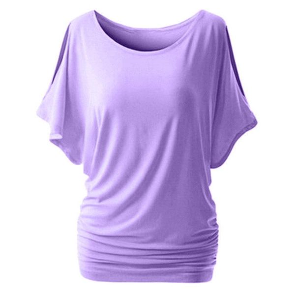 

women t-shirt summer shoulder casual loose short bat sleeve female tee shirt wild plus size clothing women's, White