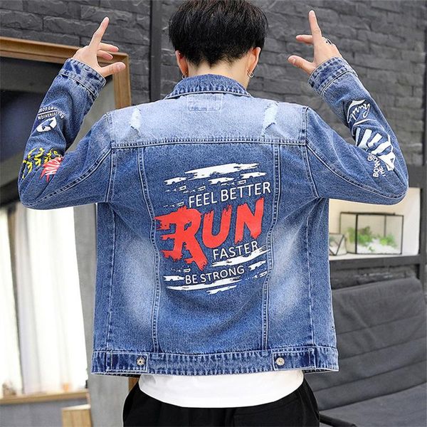 

men's jackets denim jacket 2021 spring and autumn teenagers student street korean style slim youth trend handsome clothes, Black;brown